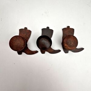 Reversible Cowboy Boot Metal Drawer Knob Natural Rust Patina Cabin Core Rustic